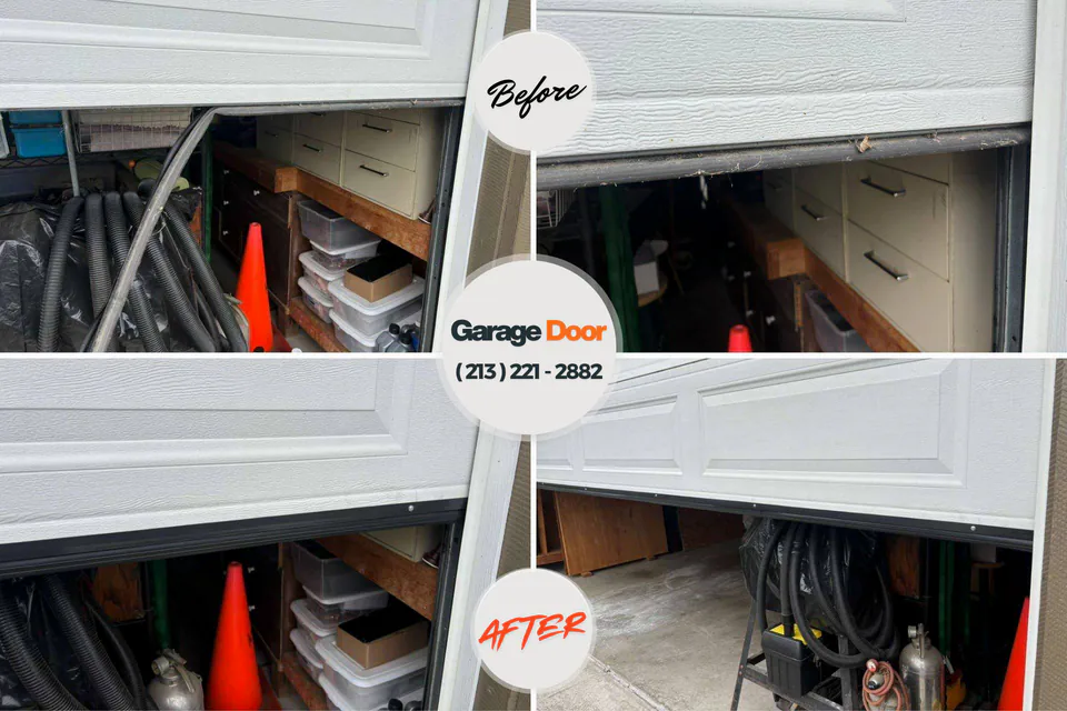 Before and after: garage door repair Bellevue, NE